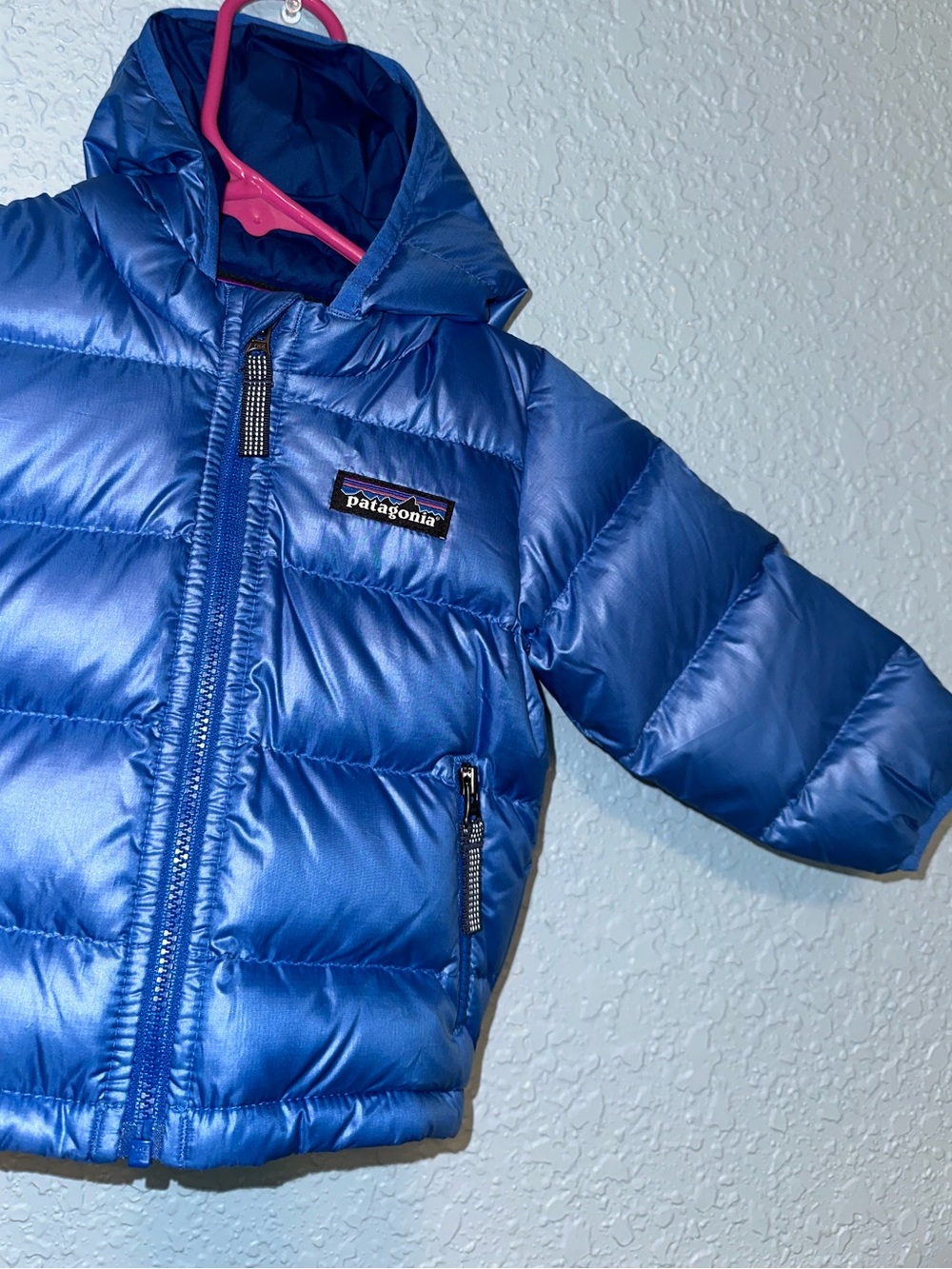 Patagonia Kids Royal Blue Hooded Puffer Jacket